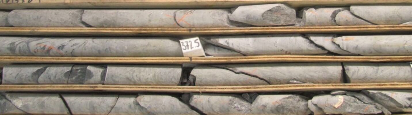 Shelves with borehole core