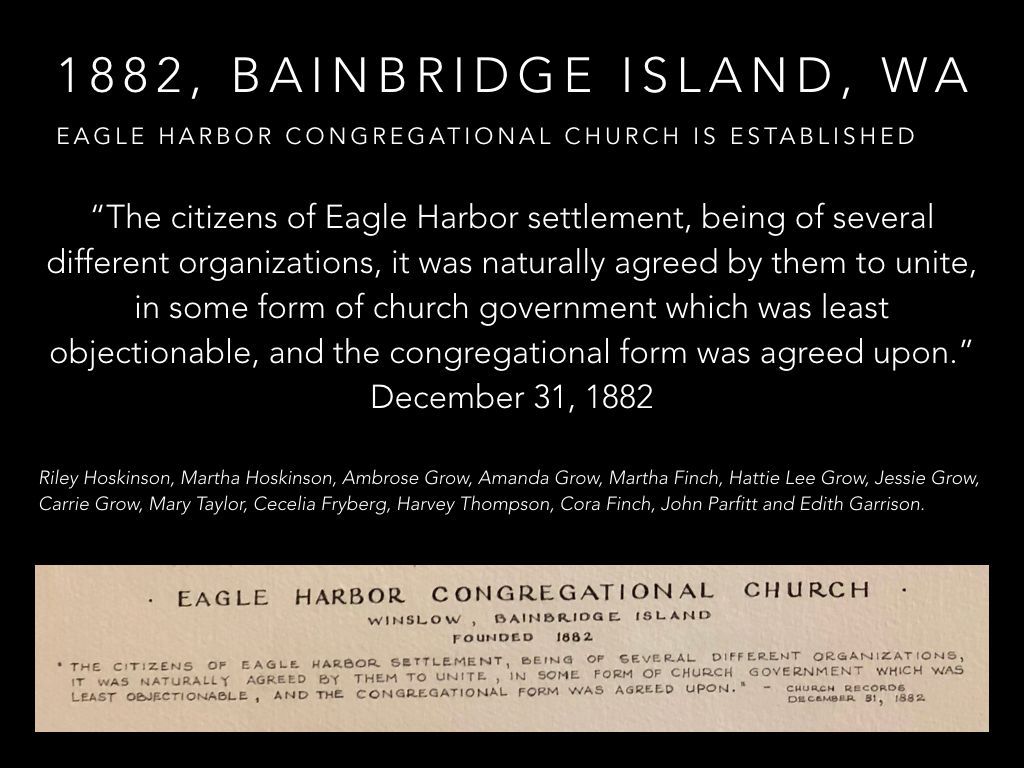A black background with white text that says bainbridge island wa
