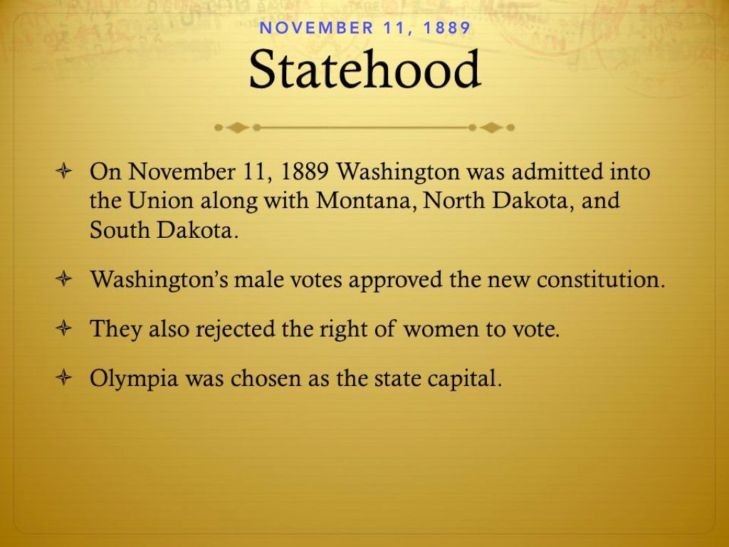 A yellow background with the words statehood on it