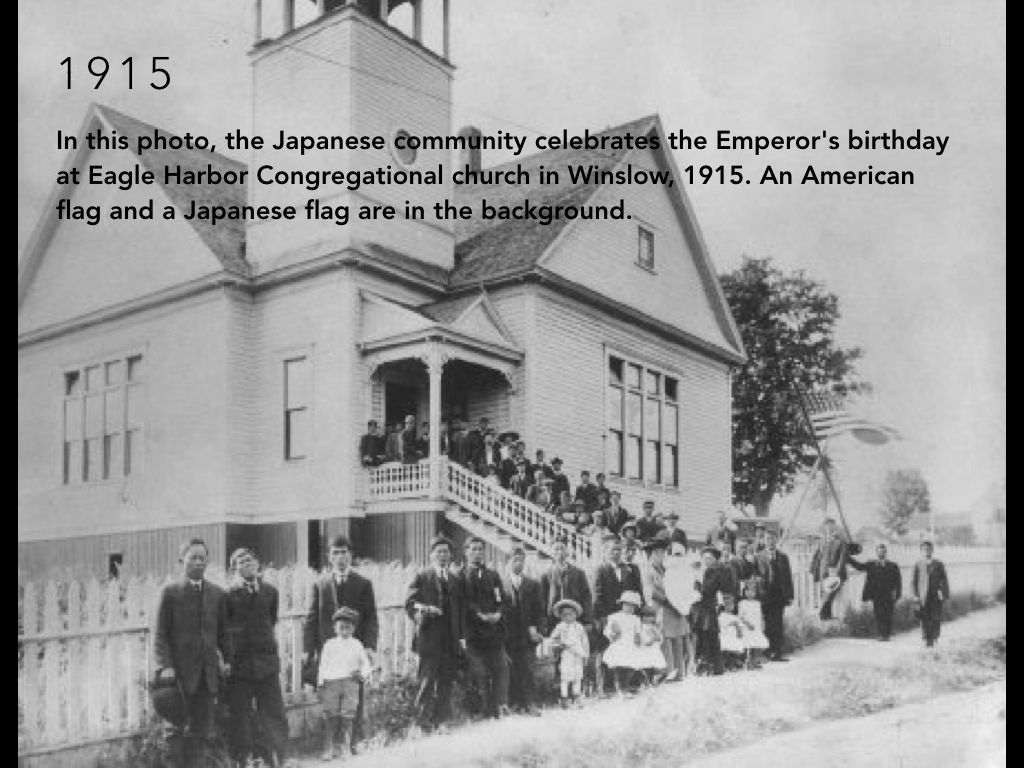 A black and white photo of a church in 1915