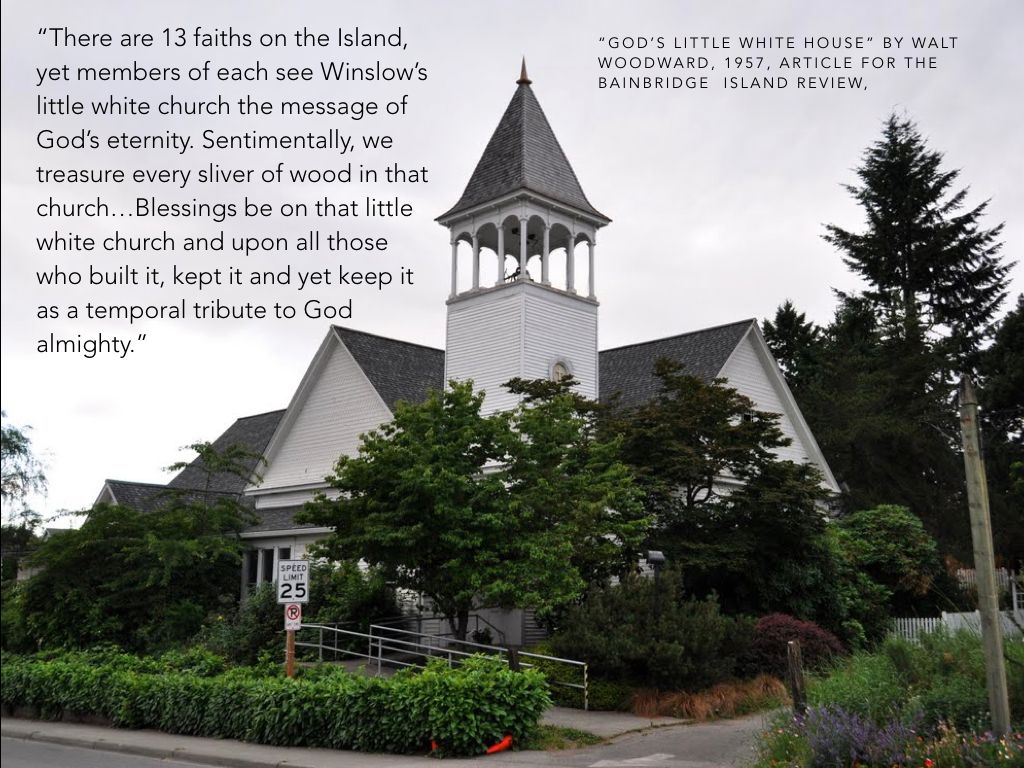 A picture of a church with a quote on it