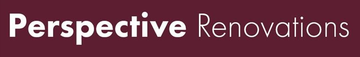 Perspective Renovations logo on a dark purple banner with white text