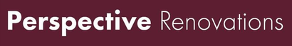 Perspective Renovations logo on a dark purple banner with white text