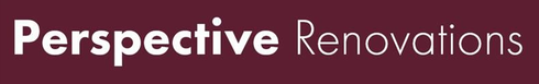Perspective Renovations logo on a dark purple banner with white text