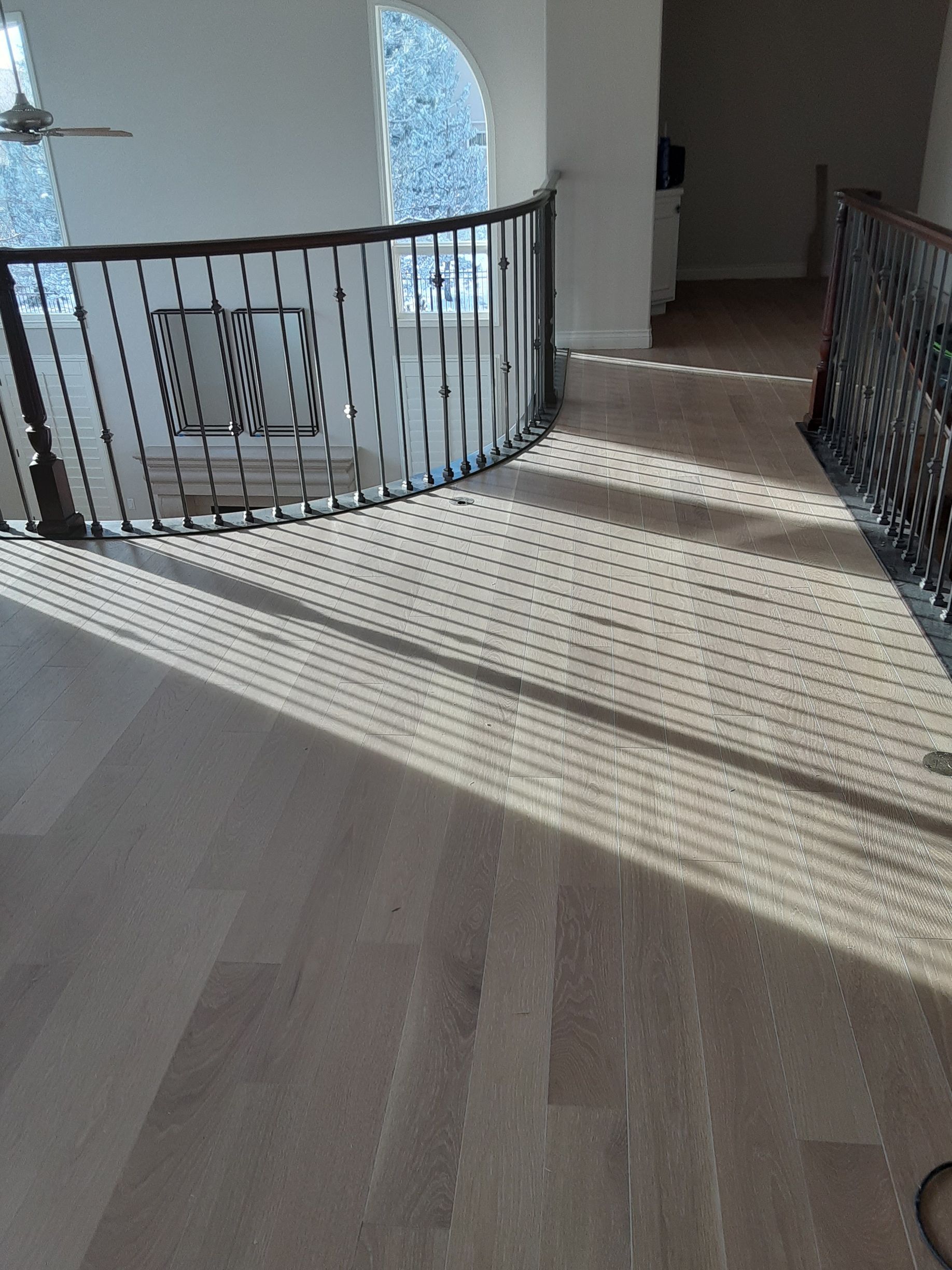 There is a large mirror in the middle of the room.