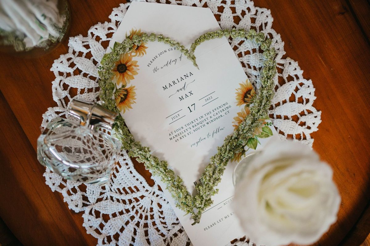Wedding invitation with the couple’s names