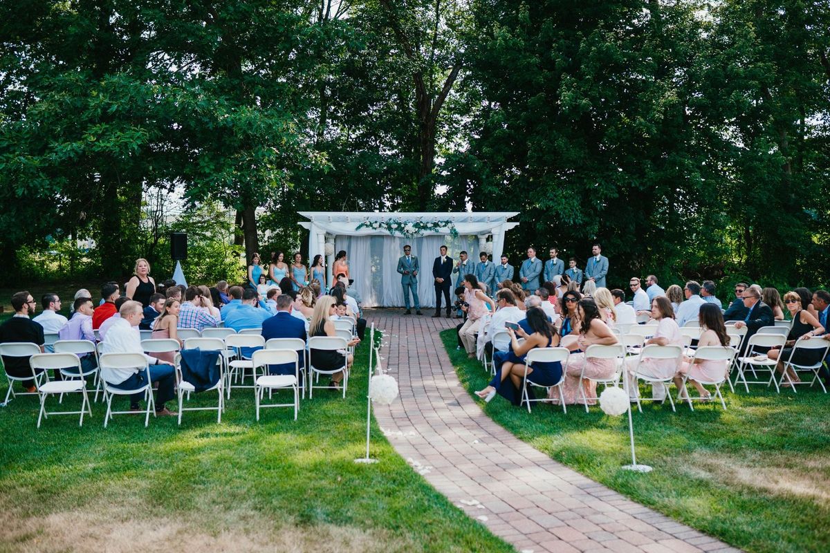 Wide view of the outdoor ceremony setting
