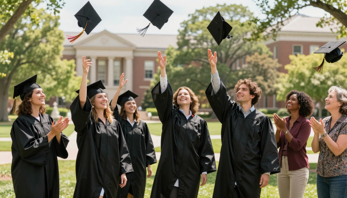 Graduations being photographed and filmed