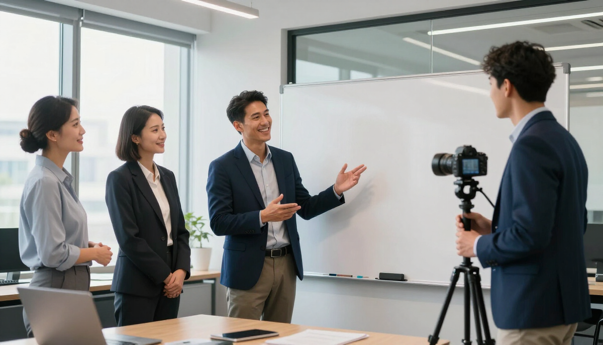 Explainer video being filmed