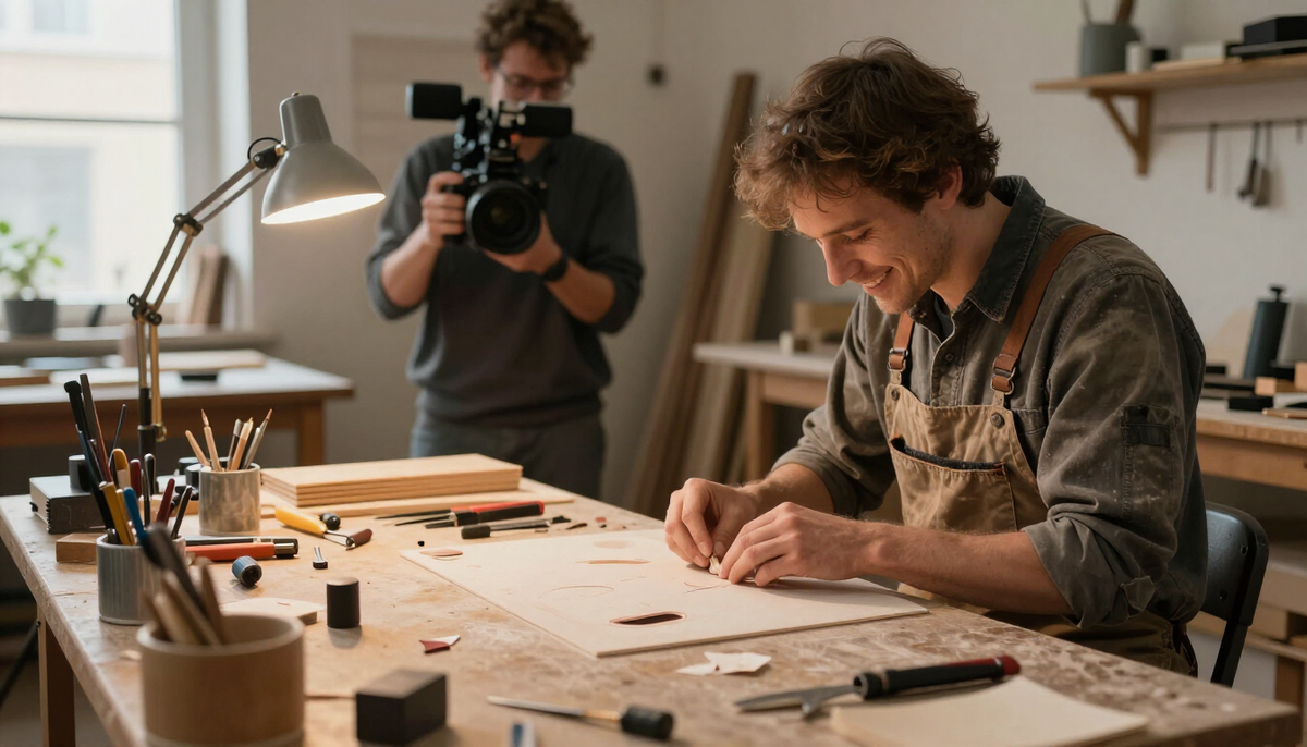 Product and process video being filmed