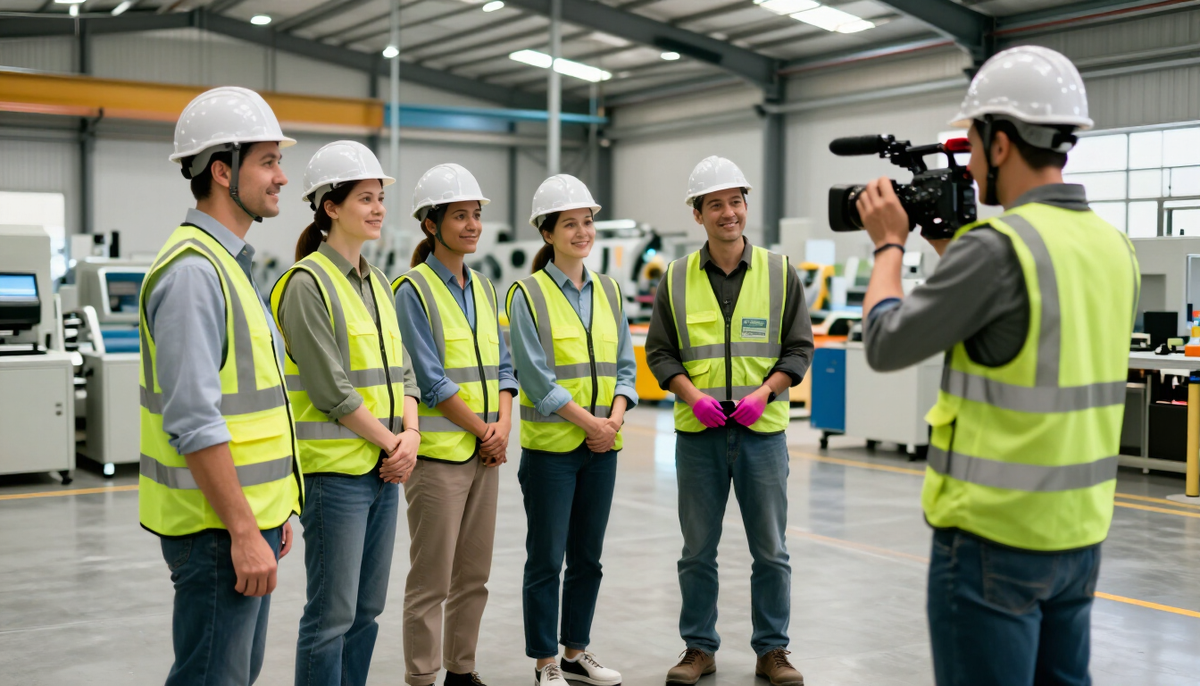 Safety video being filmed