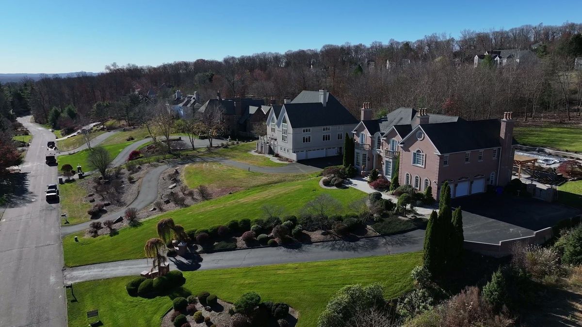 Aerial view of homes in the West Hartford community film