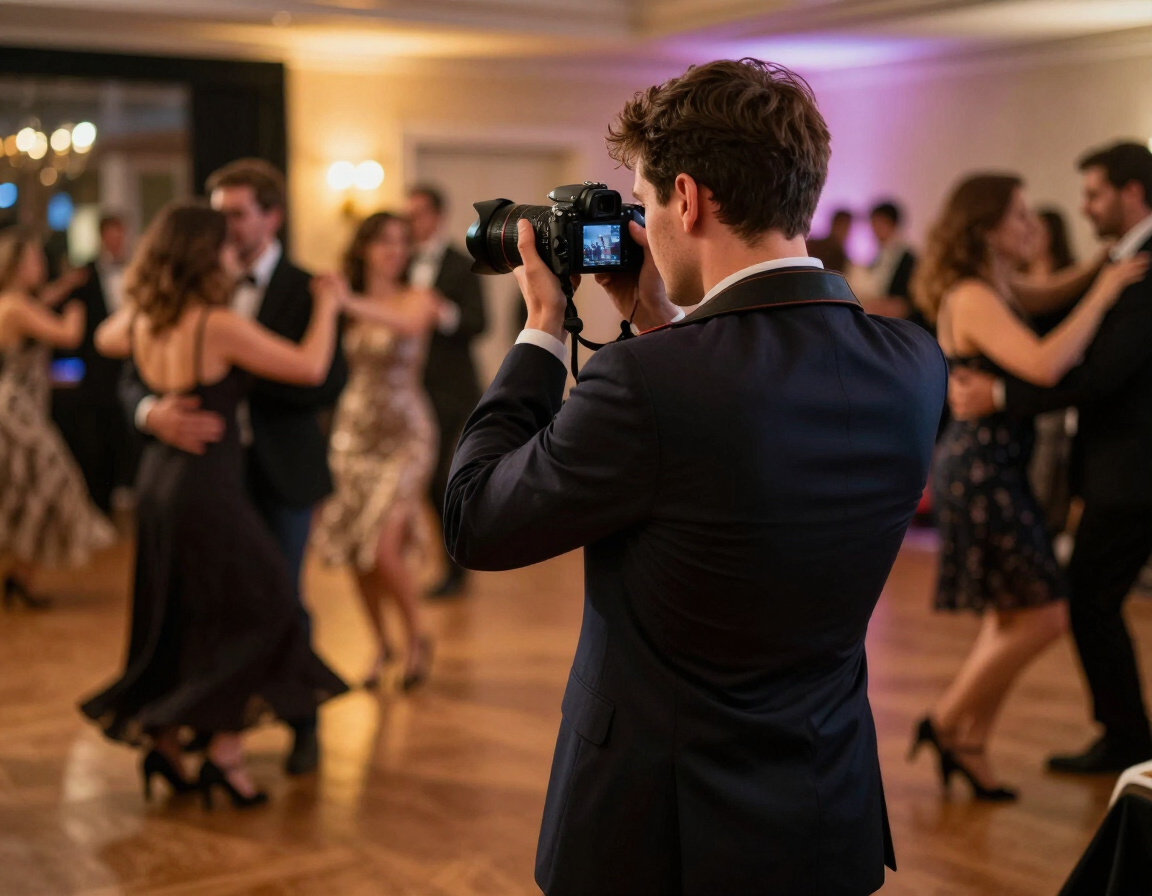 Illustration of a second shooter at the edge of a dance floor
