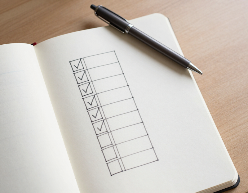 Illustration of a notebook with a hand-drawn goal ladder