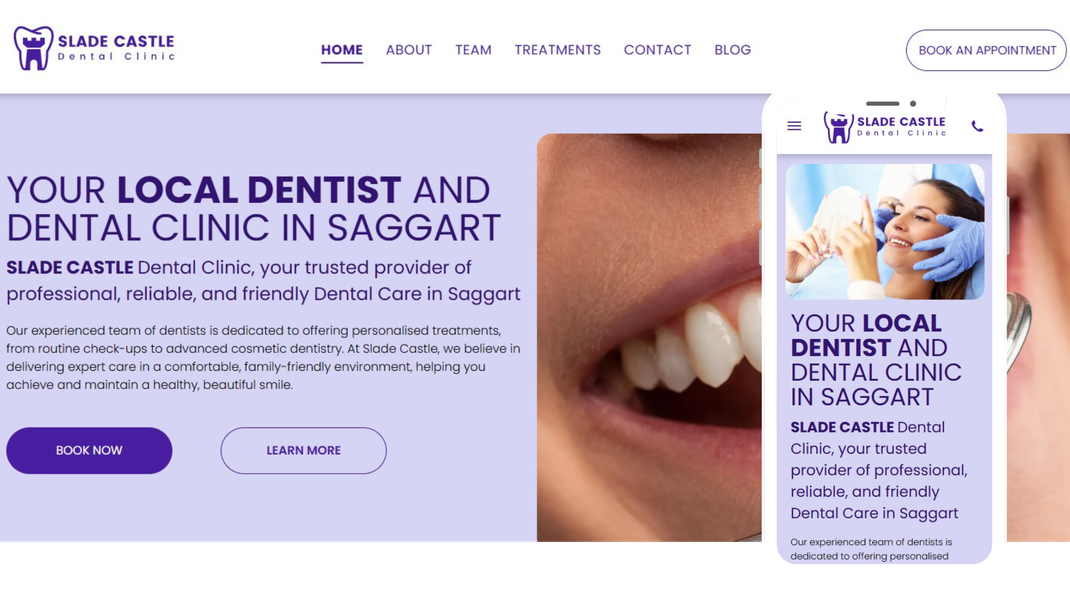 A website for a dentist and dental clinic in saggart