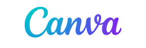 A blue and purple canva logo on a white background.