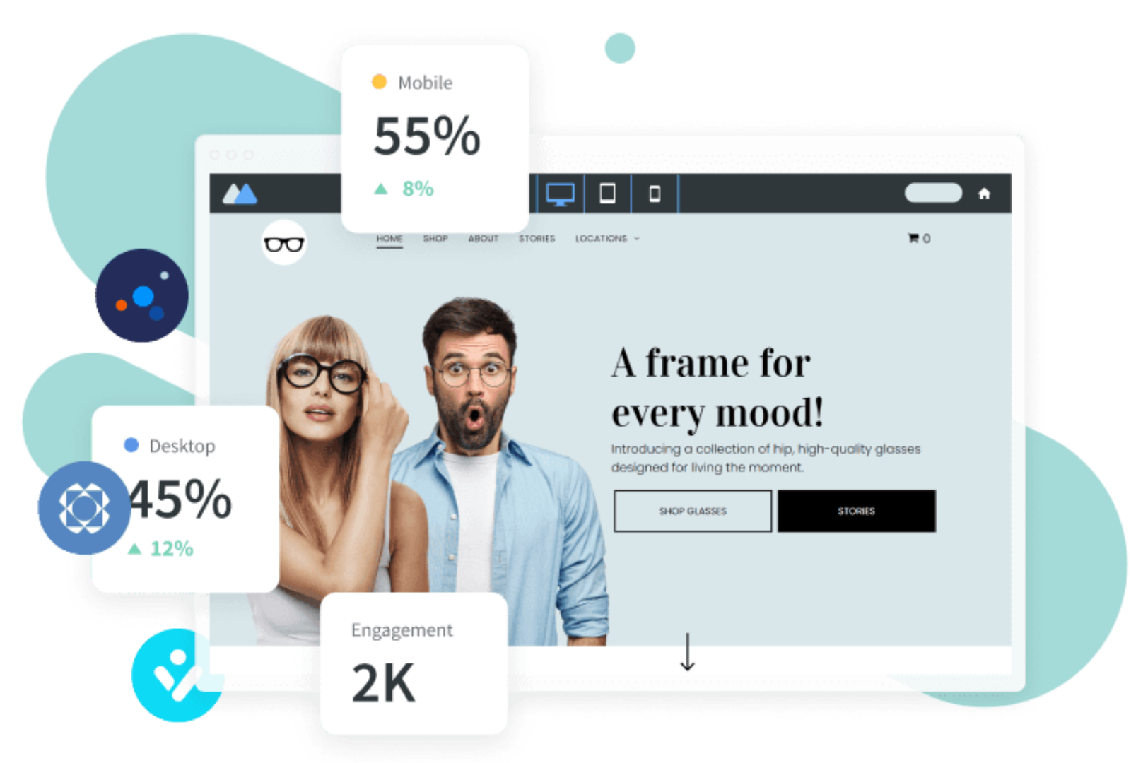 A man and a woman are standing next to each other on a website.