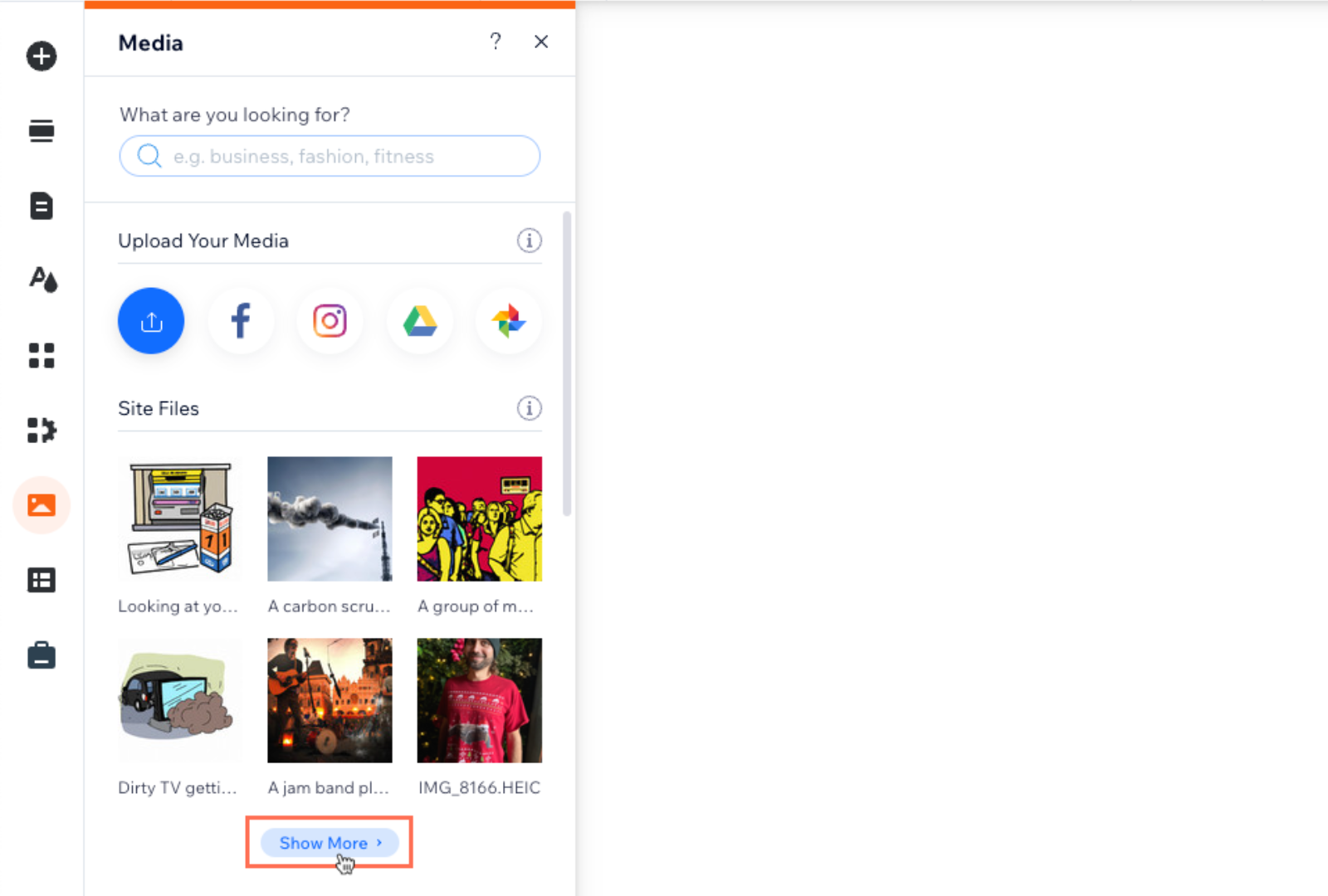 A screenshot of a website with a lot of pictures on it.