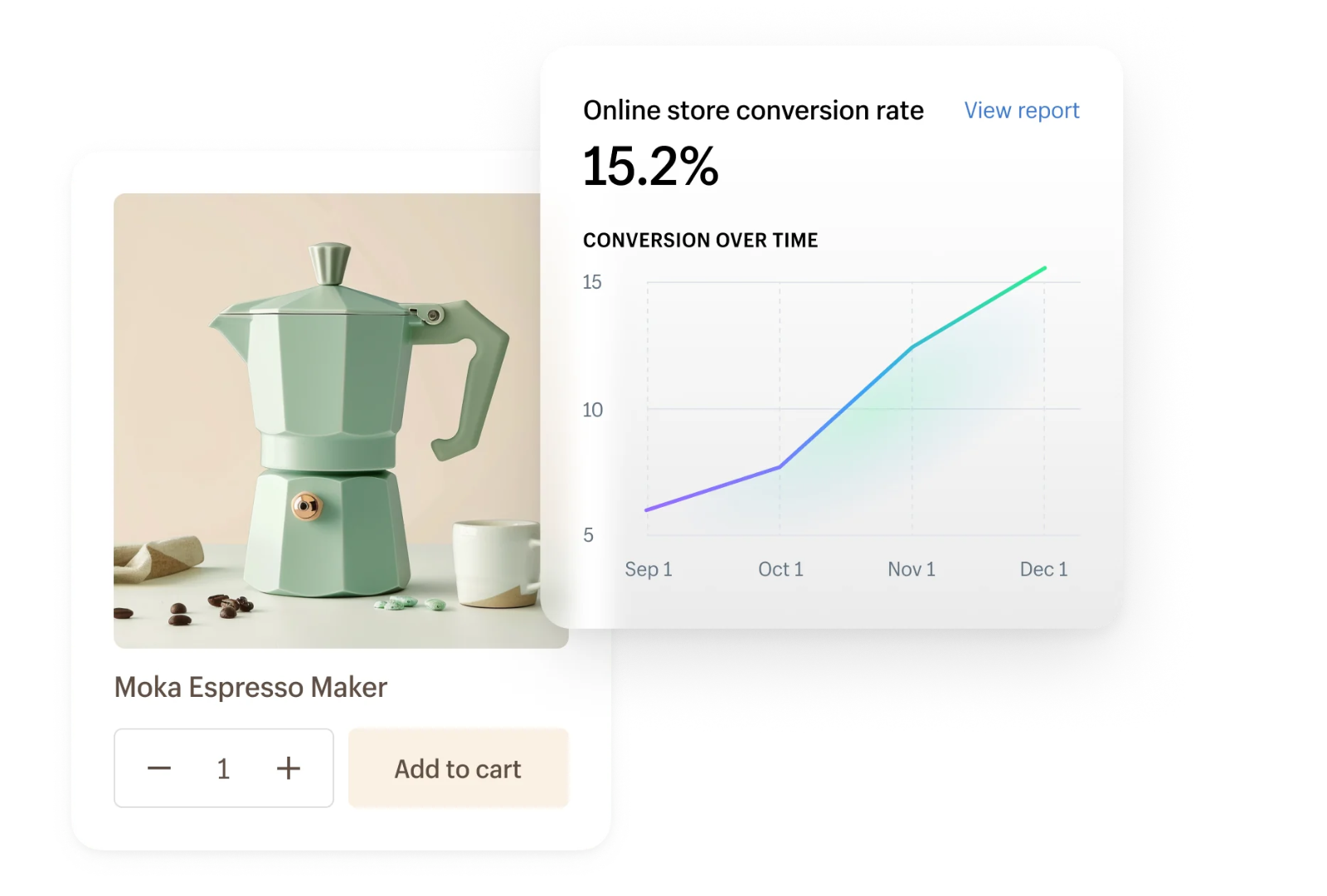 A coffee pot is sitting on a table next to a graph.