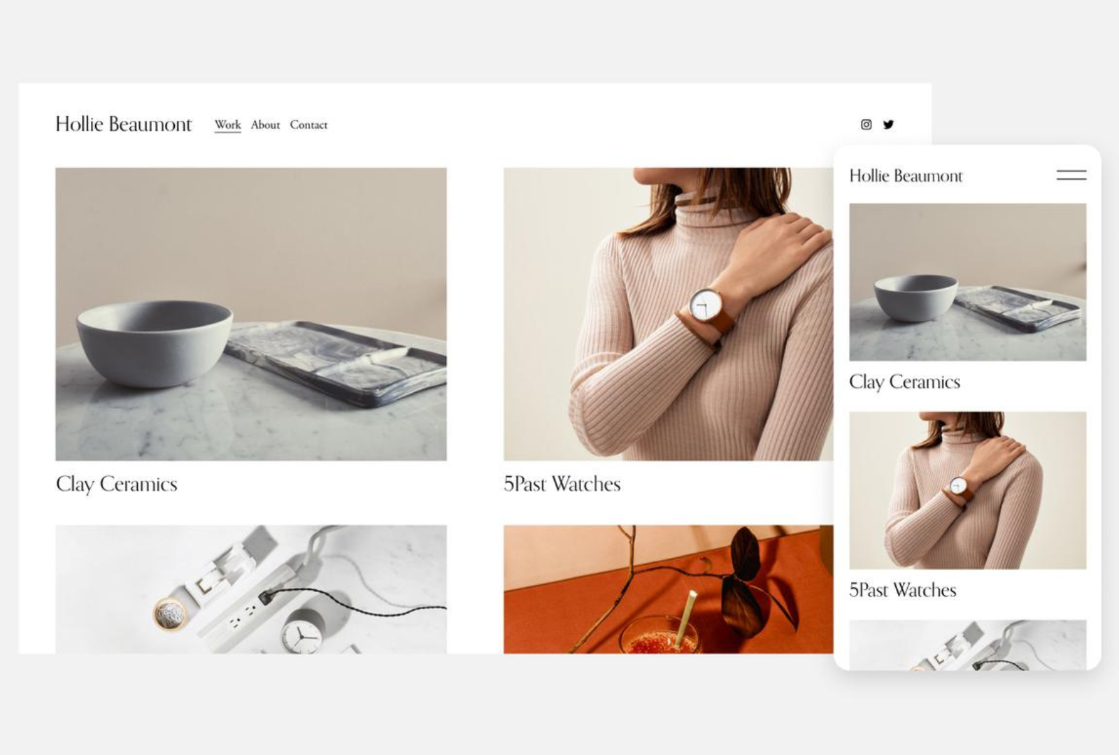 A screenshot of a website showing a woman wearing a watch.