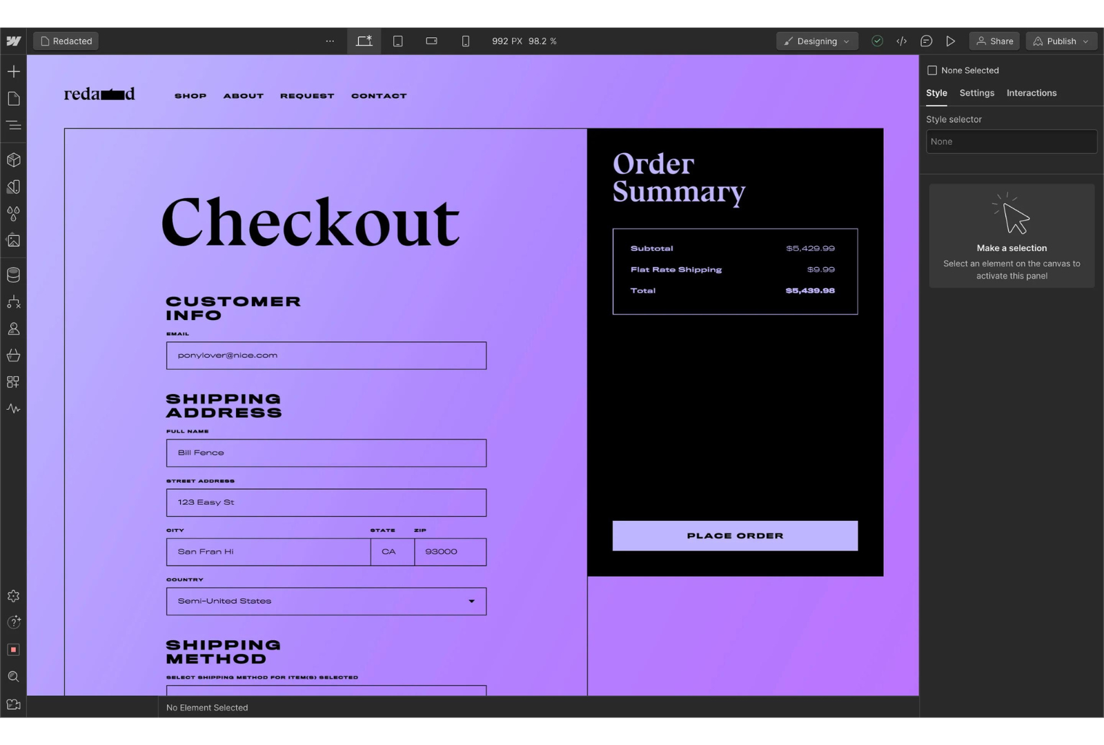 A computer screen shows a checkout page and an order summary page