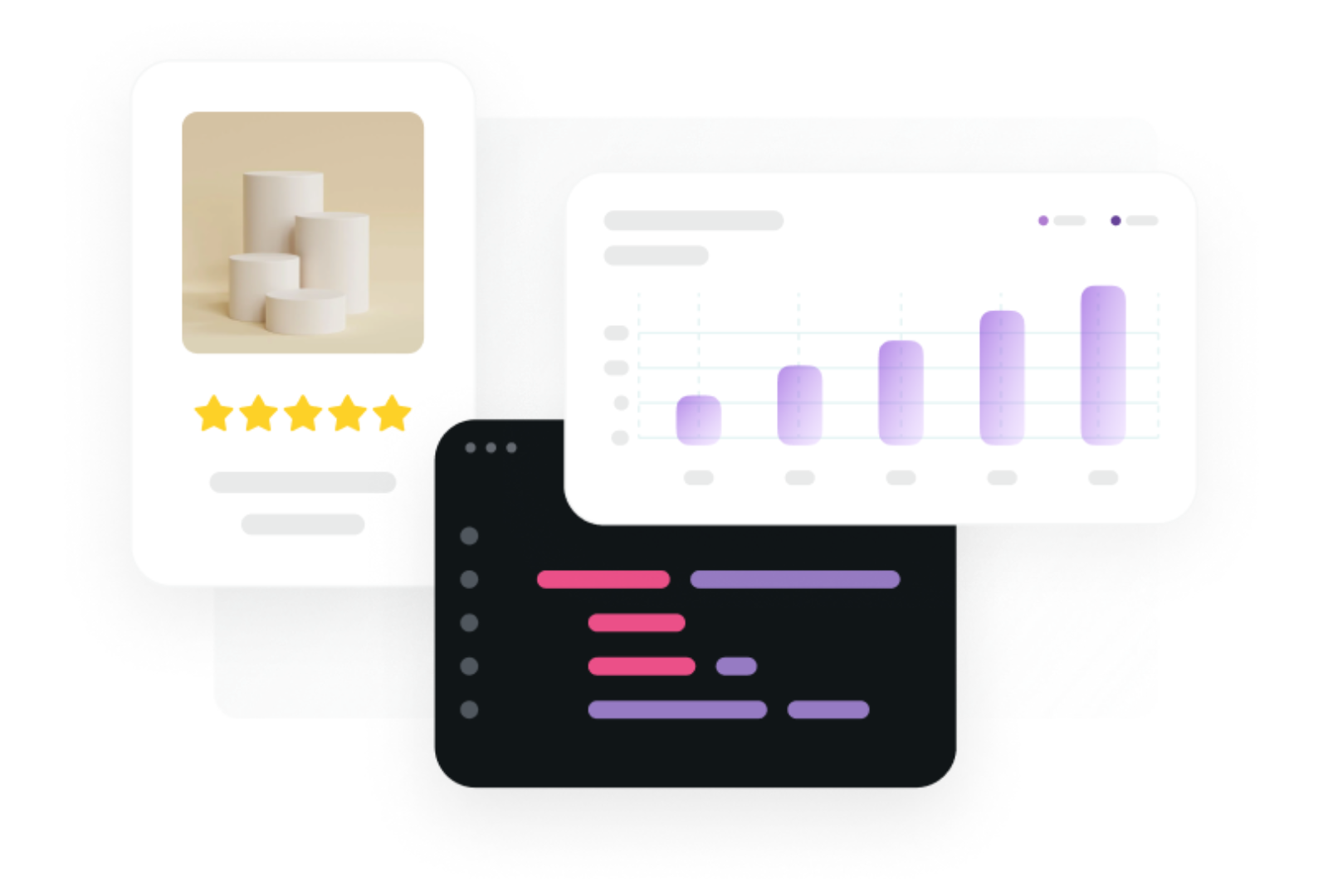 A graphic of a candle , a graph , and a review.
