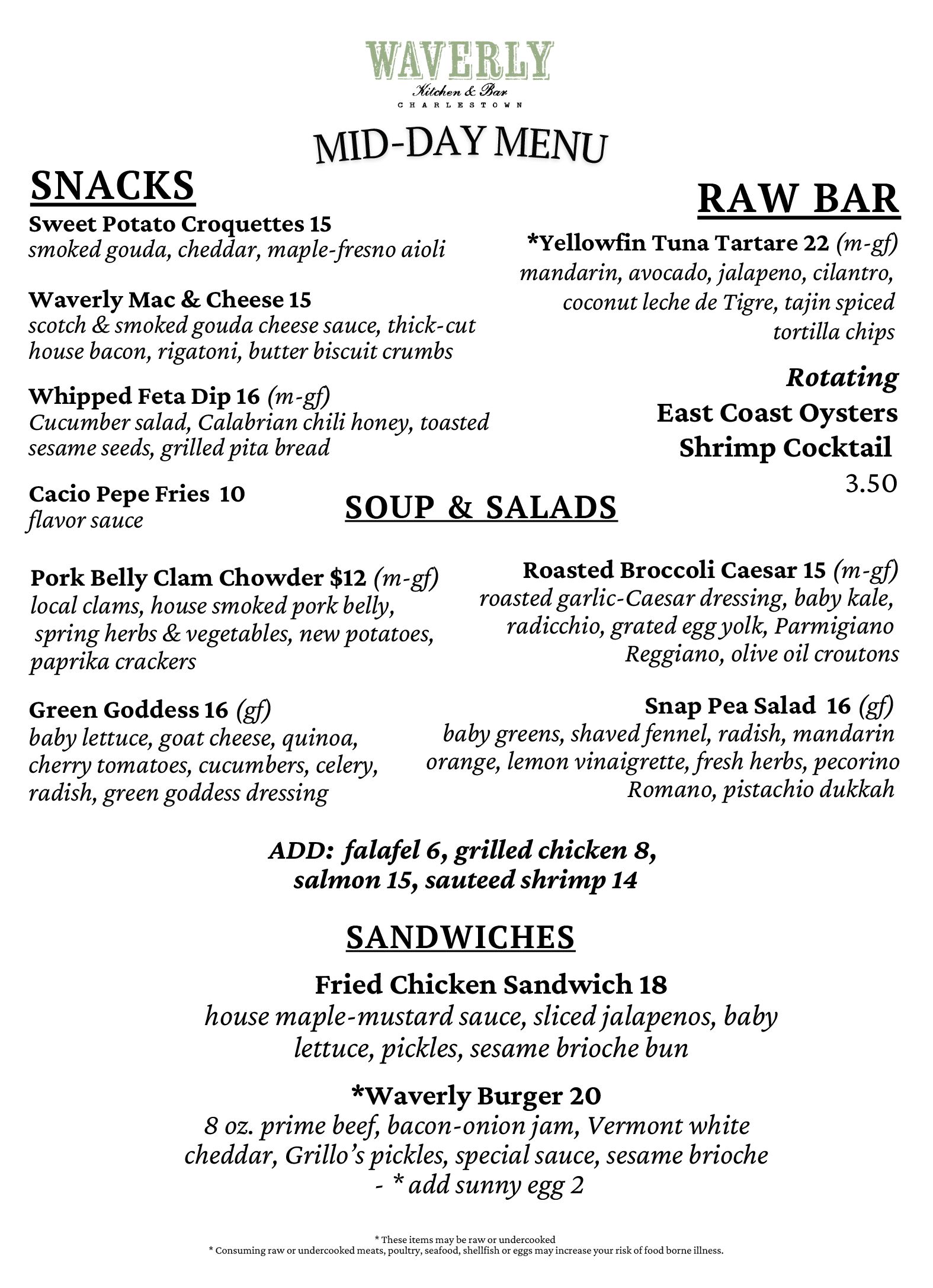 Waverly Kitchen & Bar is a restaurant located in Boston's Charlestown neighborhood.