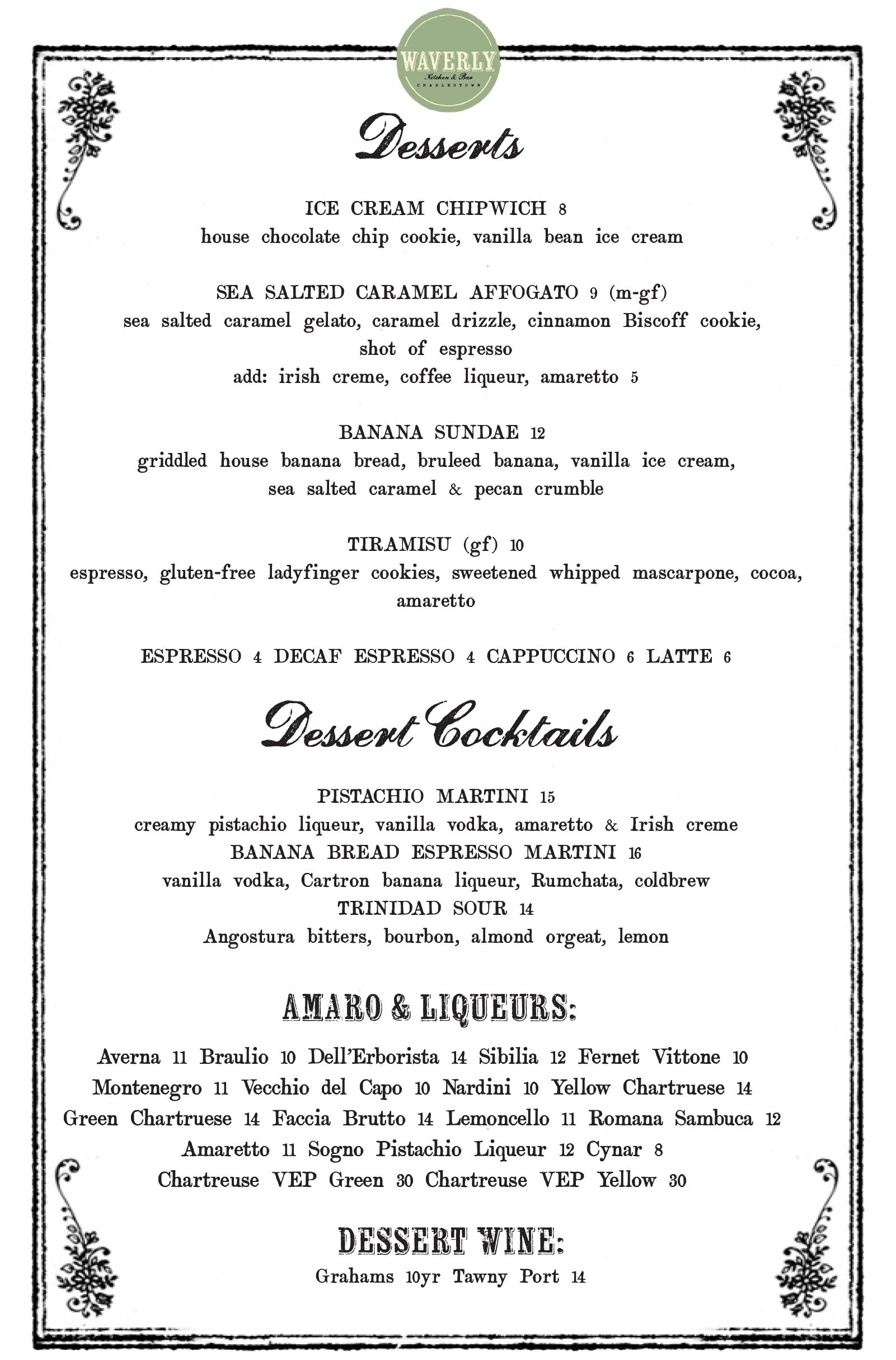 Waverly Kitchen & Bar is a restaurant located in Boston's Charlestown neighborhood.