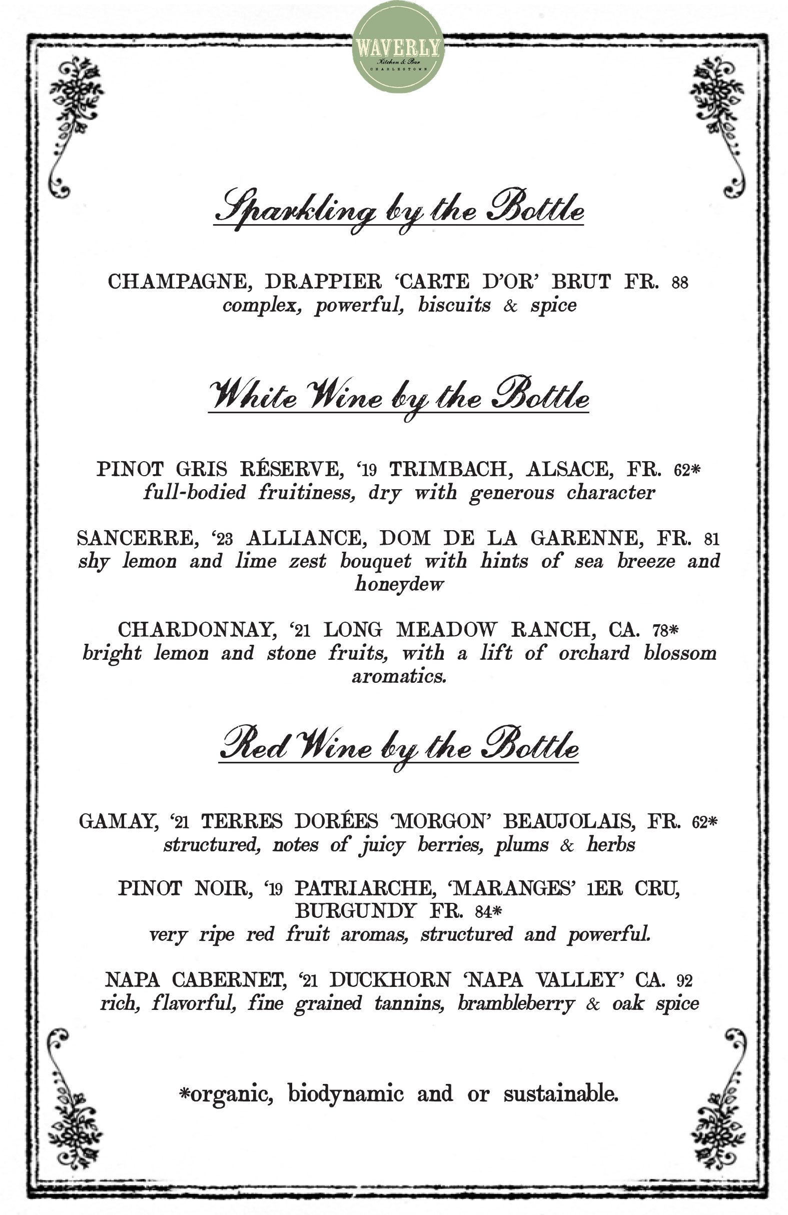 Waverly Kitchen & Bar is a restaurant located in Boston's Charlestown neighborhood.