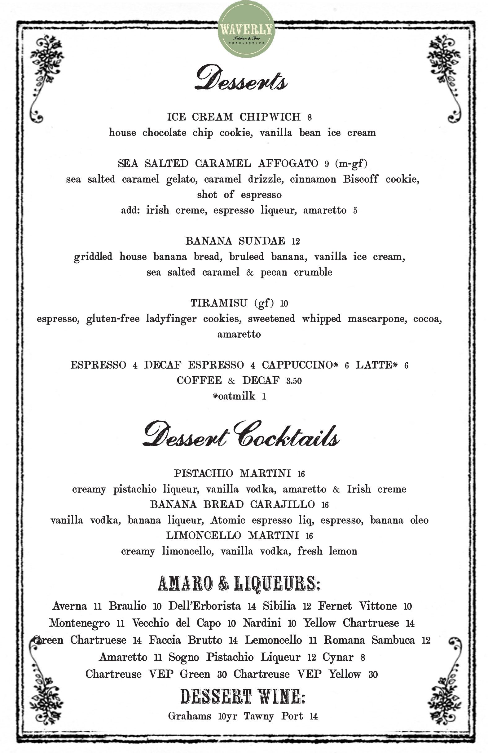 Waverly Kitchen & Bar is a restaurant located in Boston's Charlestown neighborhood.