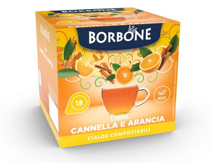 Scatola di tè Borbone con etichetta