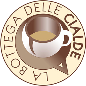 LA BOTTEGA DELLE CIALDE - LOGO Logo: Tazza da caffè all'interno di un fumetto, testo