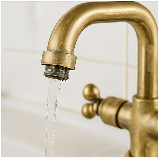 Low water flow from household tap indicating water pressure problem
