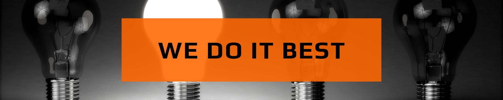 An orange rectangular banner with the text