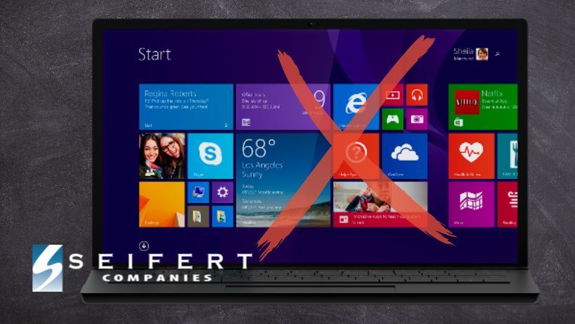 Windows 8 screen with a red 
