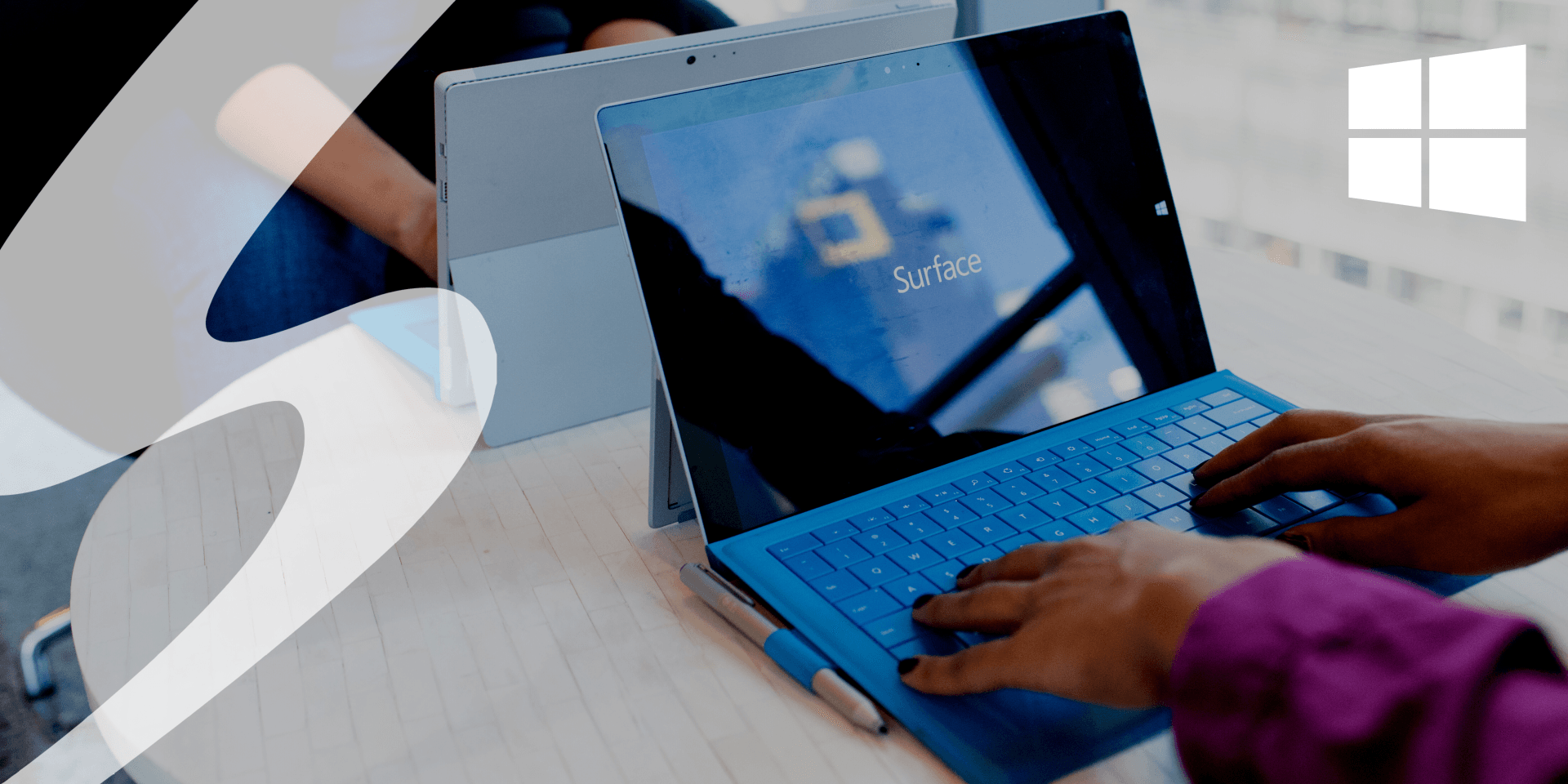 Person using a Microsoft Windows Surface