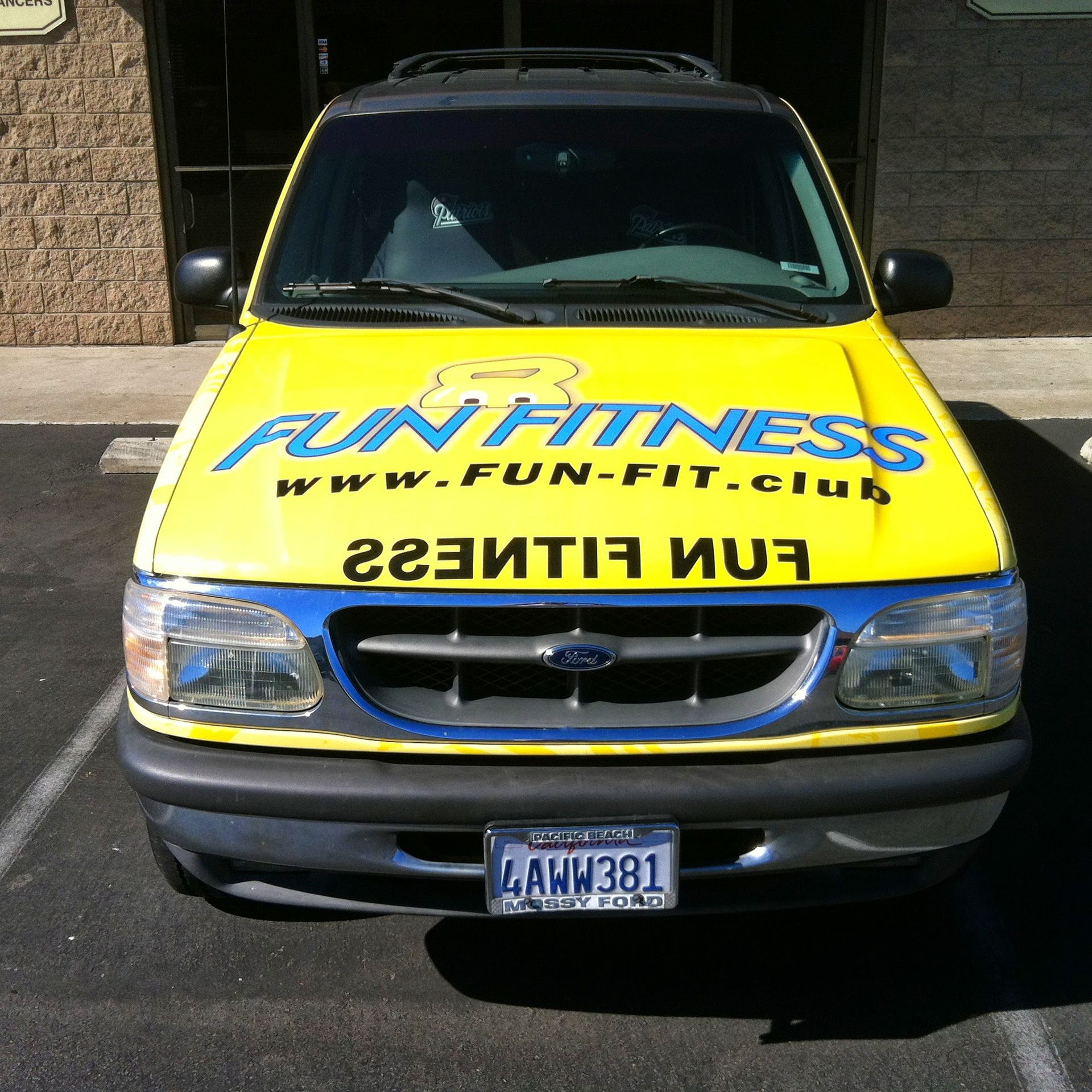 Yellow SUV with 