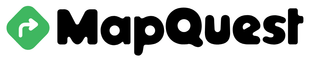 MapQuest logo with green icon and black text on a white background