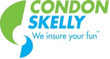 A green and blue logo for condon skelly