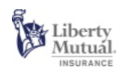 The liberty mutual insurance logo has a statue of liberty on it.