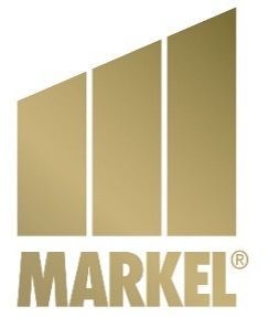 A gold logo for a company called markel