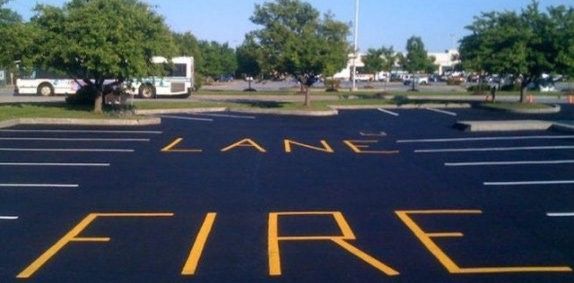 Parking Lot With the Word Fire — Bear, DE — Smith Paving & Contracting, Inc.