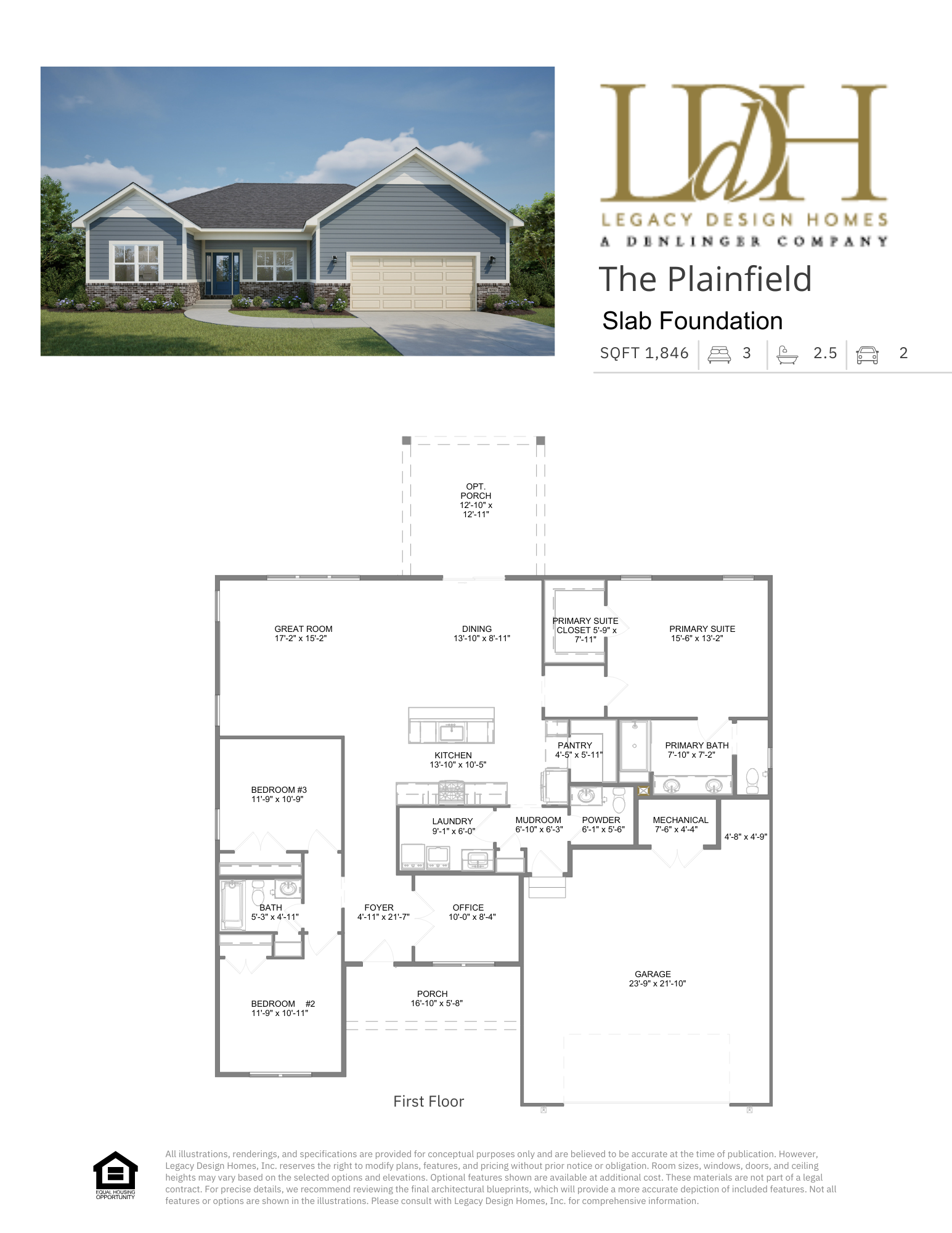 Plainfield Slab Floorplan