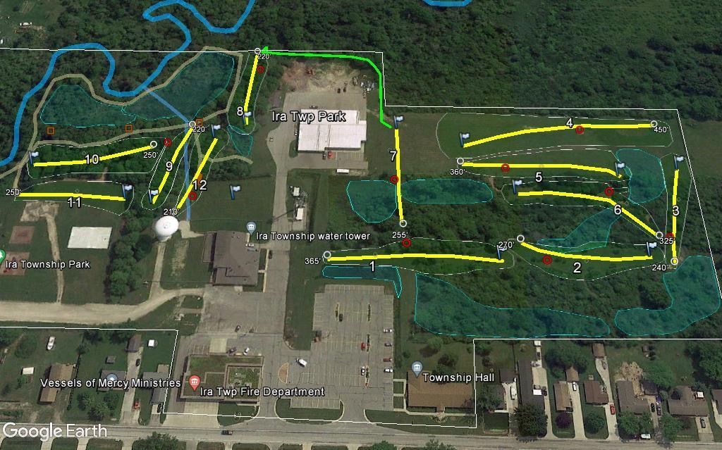 12 Hole Disc Golf Map