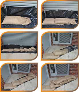 Sandbags in doorways