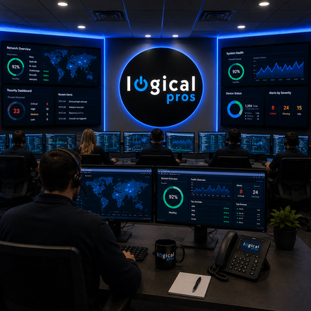 IT professionals managing network operations center