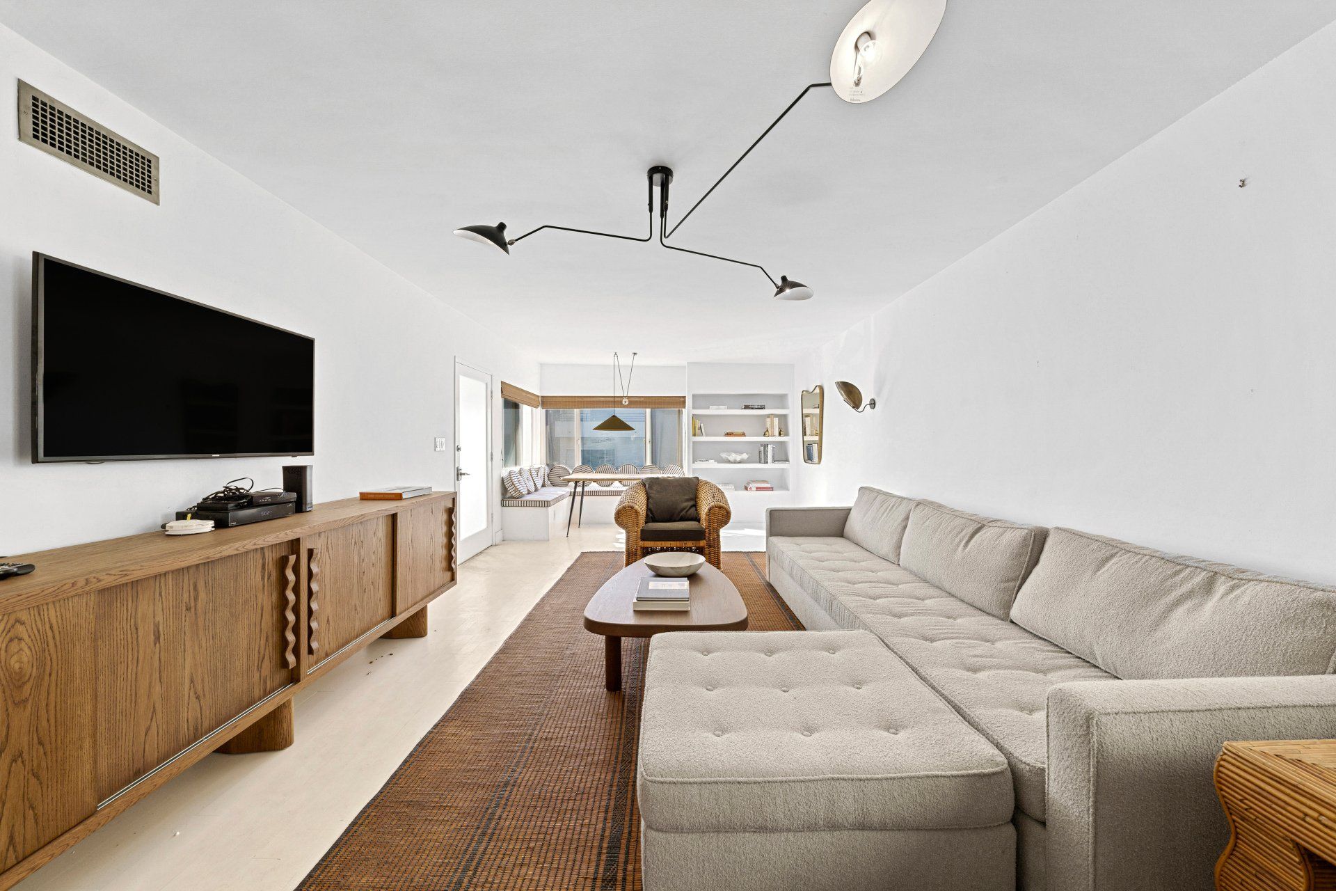 Driftwood Apartment living room with big couch