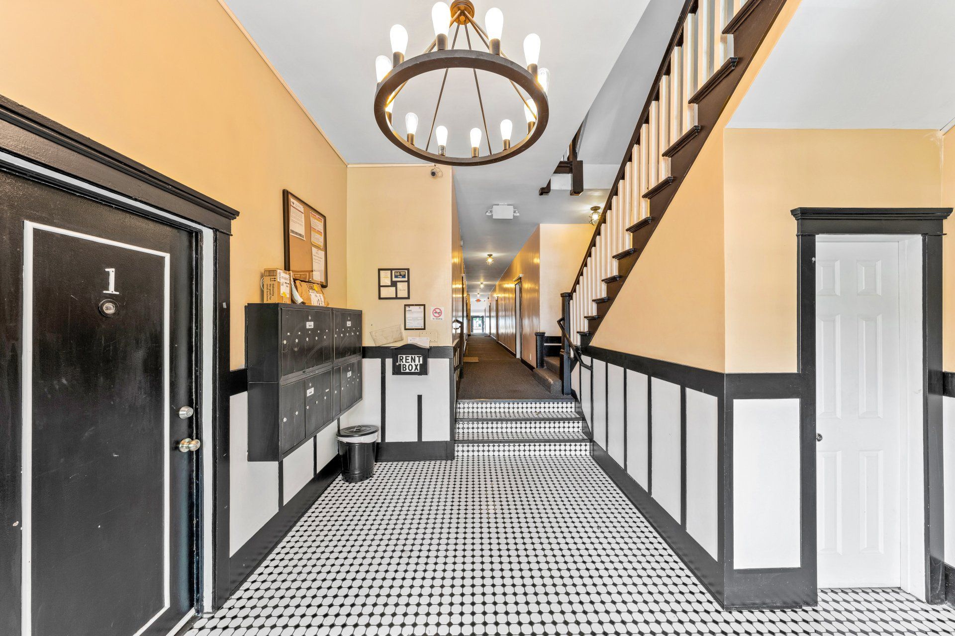 4440 Burns Ave Apartment Lobby and Chandelier