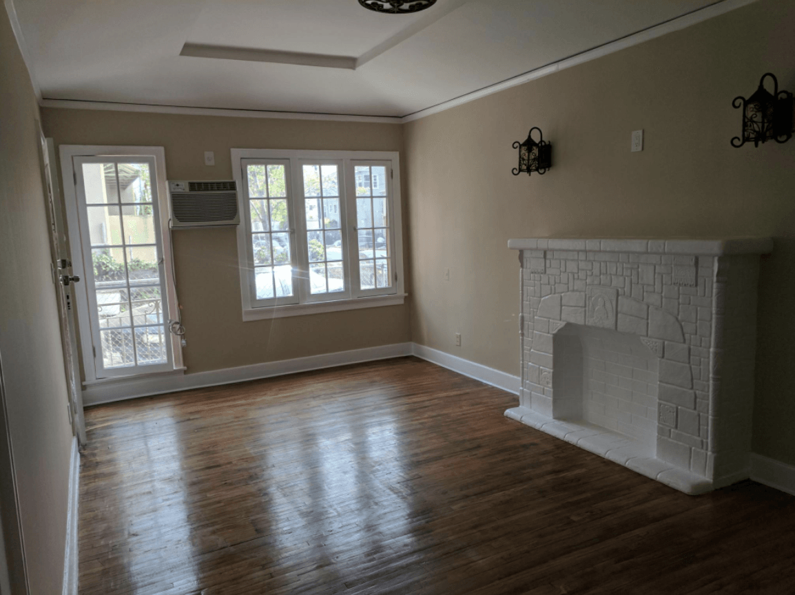 1640 N. Normandie Ave Living Room with Fireplace