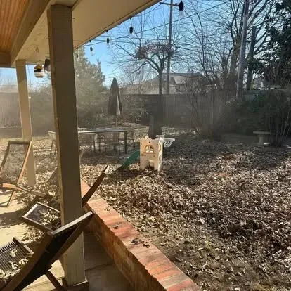 Fall leaf cleanup in Oklahoma City neighborhood